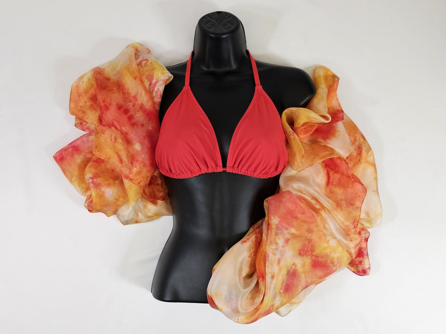 Handmade Ice-Dyed Silk Belly Dance Veil, Hobotai Sarong, Swimsuit Cover Up, Silk Wall Hanging... Happy Silk "Pari"