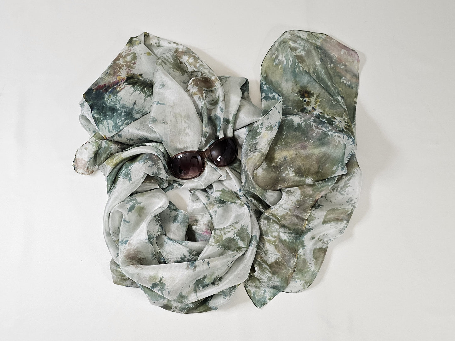 Handmade Ice-Dyed Silk Belly Dance Veil, Hobotai Sarong, Swimsuit Cover Up, Silk Wall Hanging... Happy Silk "Rea"