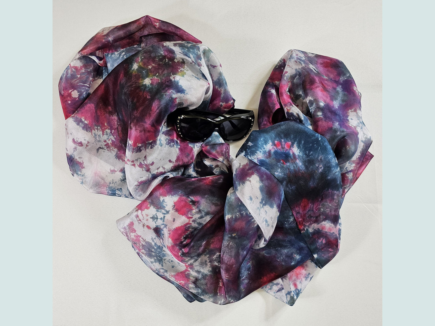 Handmade Ice-Dyed Silk Belly Dance Veil, Hobotai Sarong, Swimsuit Cover Up, Silk Wall Hanging... Happy Silk "Yara"