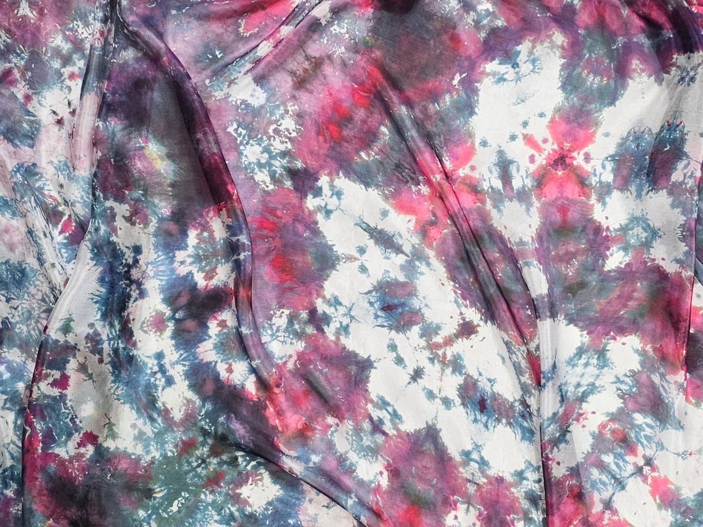 Handmade Ice-Dyed Silk Belly Dance Veil, Hobotai Sarong, Swimsuit Cover Up, Silk Wall Hanging... Happy Silk "Yara"