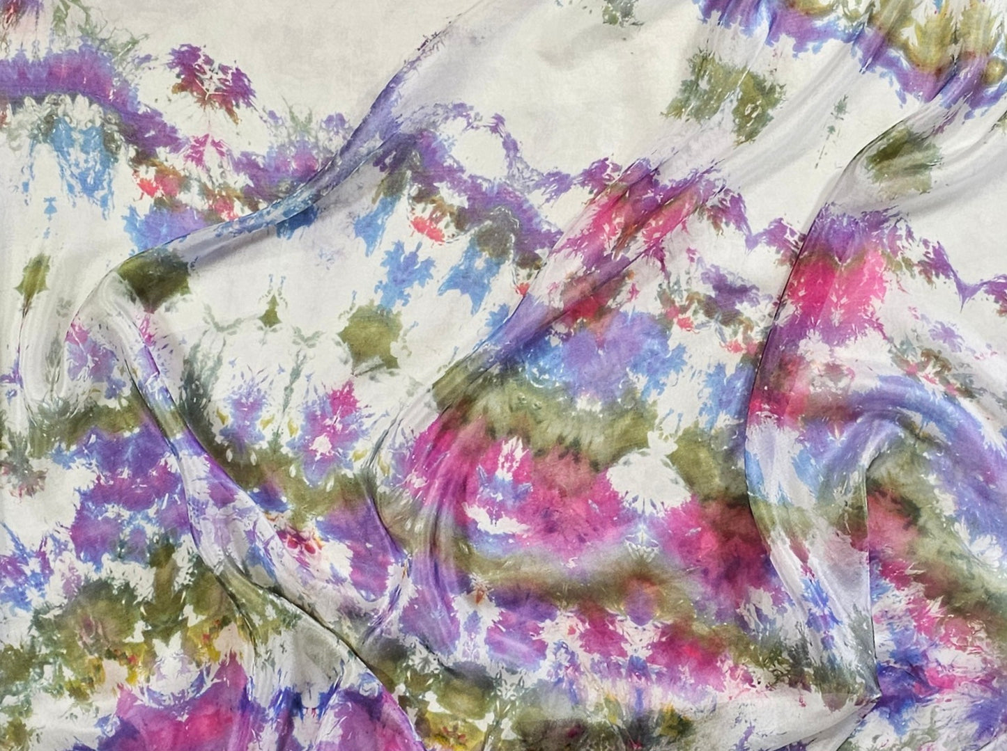 Handmade Ice-Dyed Silk Belly Dance Veil, Hobotai Sarong, Swimsuit Cover Up, Silk Wall Hanging... Happy Silk "Zoey"