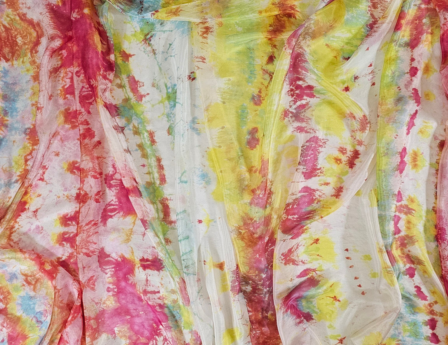 Handmade Ice-Dyed Silk Belly Dance Veil, Hobotai Sarong, Swimsuit Cover Up, Silk Wall Hanging... Happy Silk "Evie"