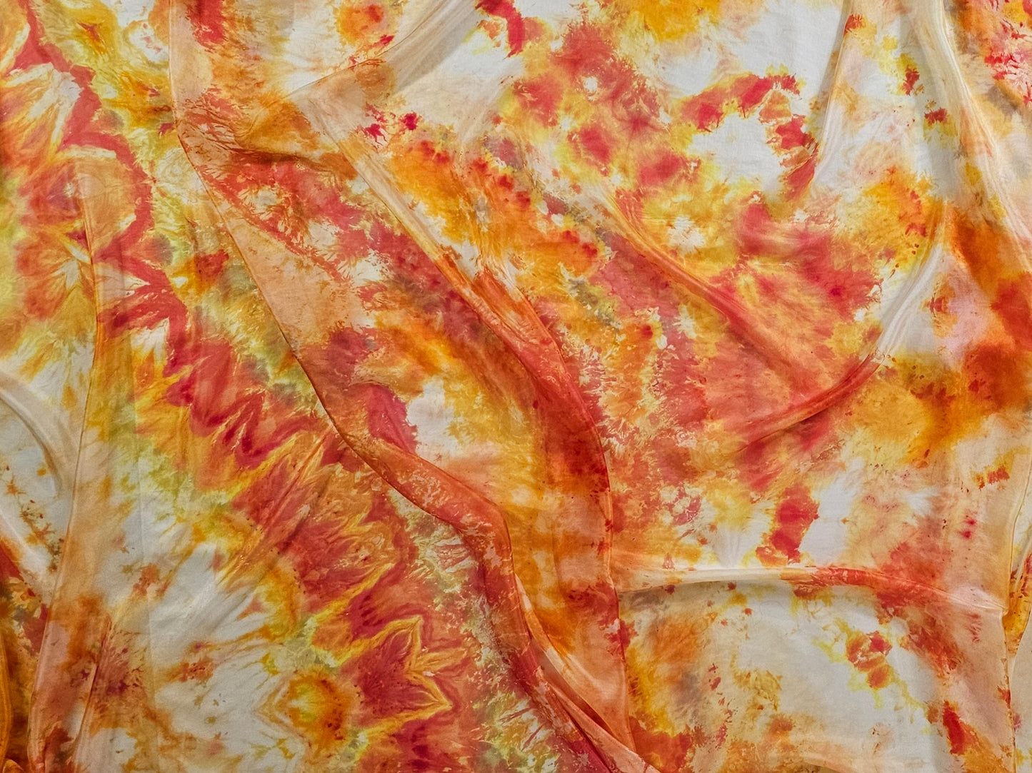 Handmade Ice-Dyed Silk Belly Dance Veil, Hobotai Sarong, Swimsuit Cover Up, Silk Wall Hanging... Happy Silk "Pari"