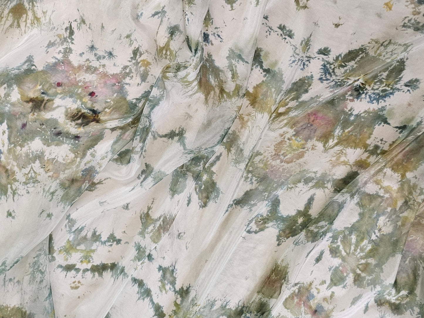 Handmade Ice-Dyed Silk Belly Dance Veil, Hobotai Sarong, Swimsuit Cover Up, Silk Wall Hanging... Happy Silk "Rea"