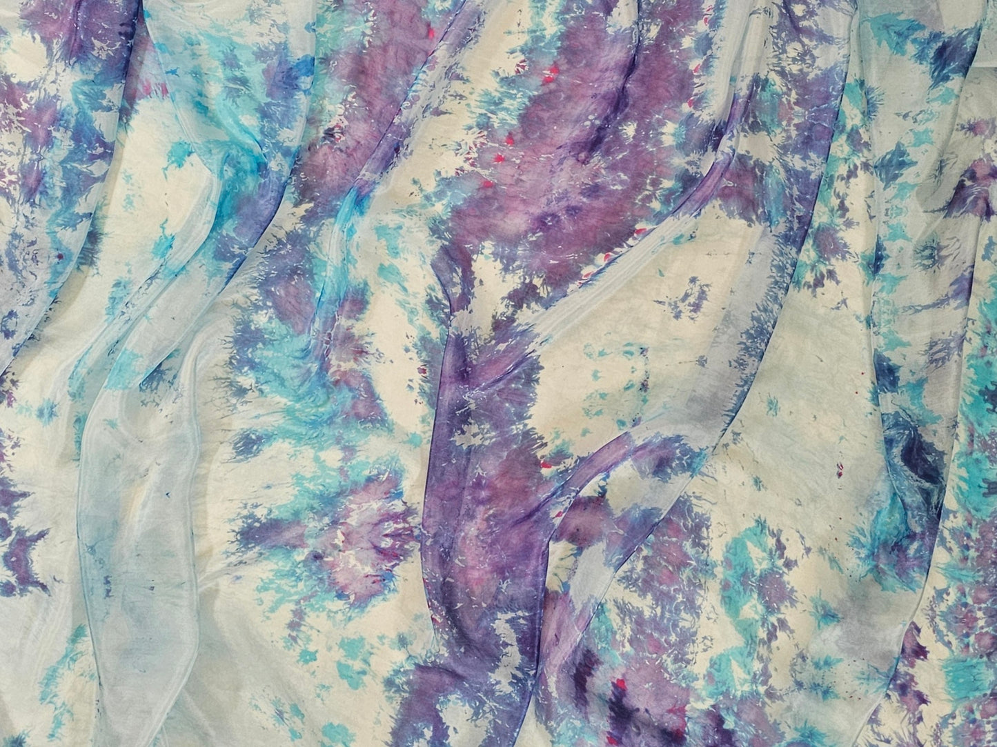 Handmade Ice-Dyed Silk Belly Dance Veil, Hobotai Sarong, Swimsuit Cover Up, Silk Wall Hanging... Happy Silk "Vivi"