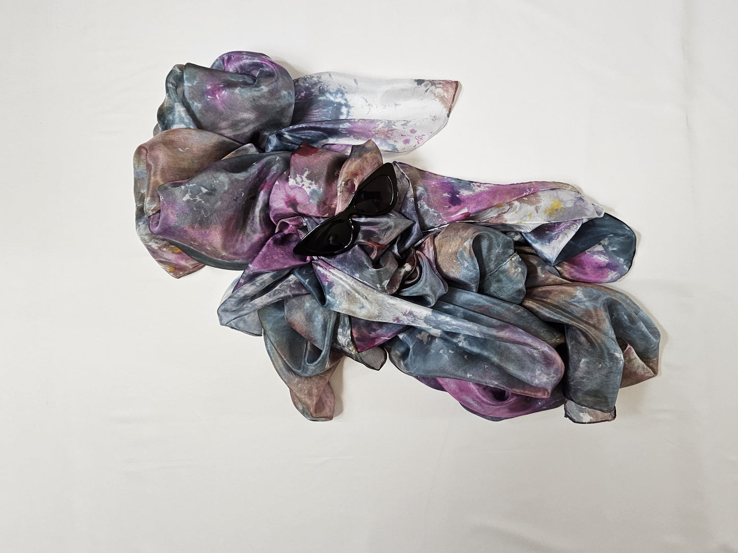 Handmade Ice-Dyed Silk Belly Dance Veil, Hobotai Sarong, Swimsuit Cover Up, Silk Wall Hanging... Happy Silk "Josephina"