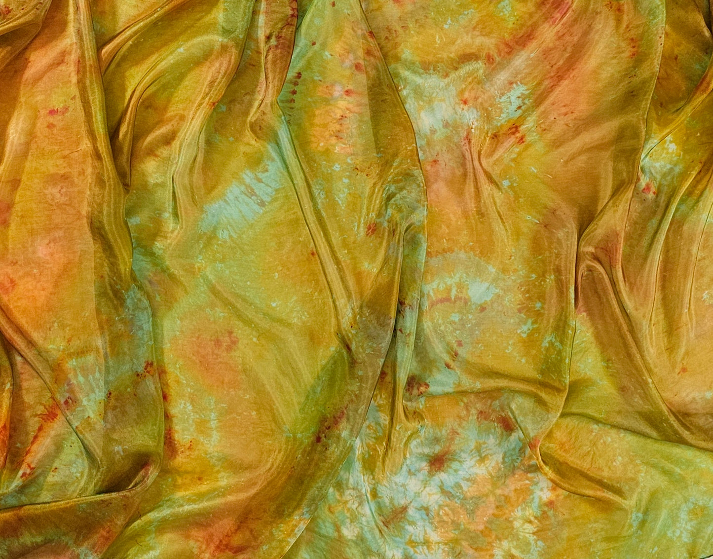 Handmade Ice-Dyed Silk Belly Dance Veil, Hobotai Sarong, Swimsuit Cover Up, Silk Wall Hanging... Happy Silk "Staci"