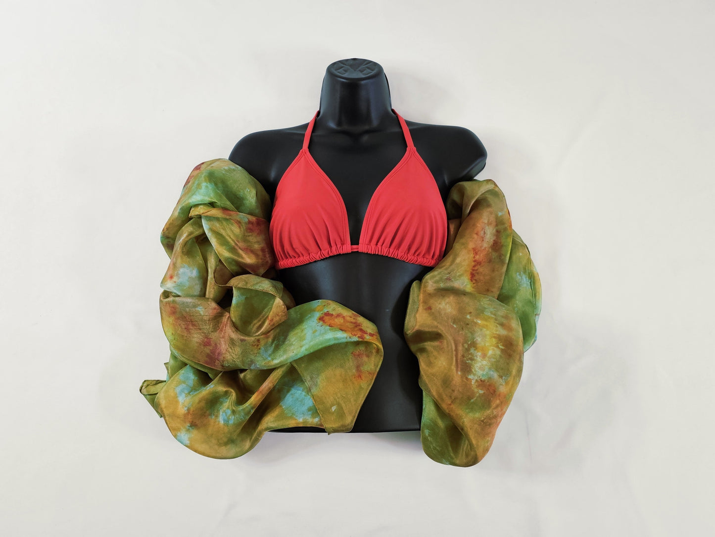 Handmade Ice-Dyed Silk Belly Dance Veil, Hobotai Sarong, Swimsuit Cover Up, Silk Wall Hanging... Happy Silk "Staci"