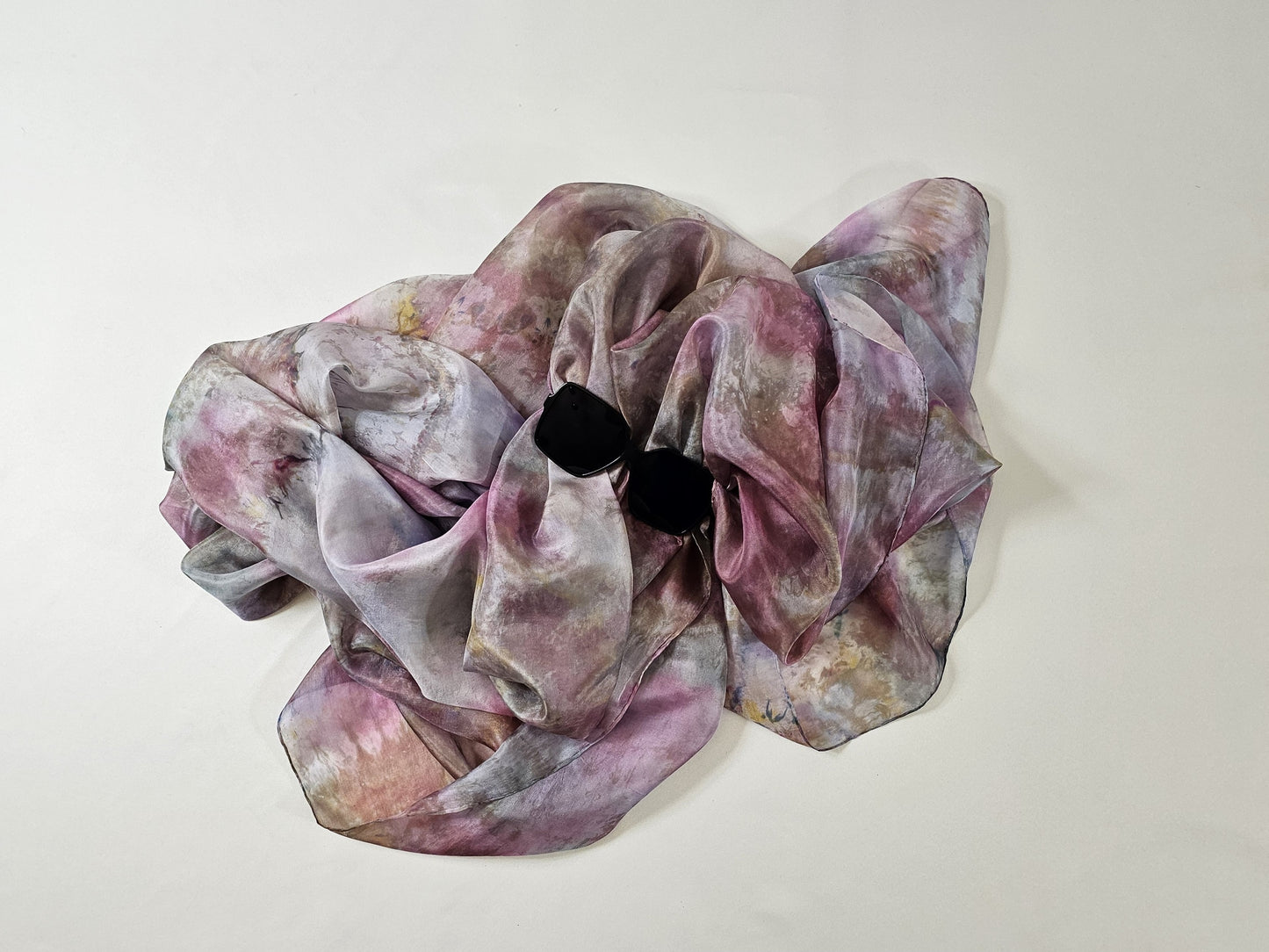 Handmade Ice-Dyed Silk Belly Dance Veil, Hobotai Sarong, Swimsuit Cover Up, Silk Wall Hanging... Happy Silk "Brooke"