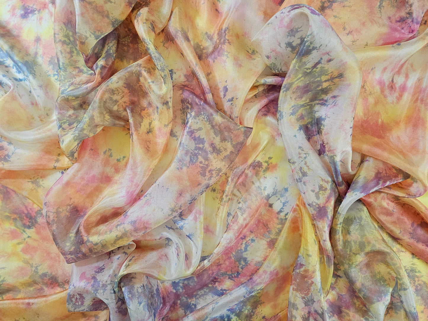 Handmade Ice-Dyed Silk Belly Dance Veil, Hobotai Sarong, Swimsuit Cover Up, Silk Wall Hanging... Happy Silk "Fatimah"