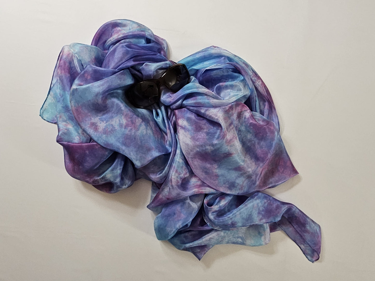 Handmade Ice-Dyed Silk Belly Dance Veil, Hobotai Sarong, Swimsuit Cover Up, Silk Wall Hanging... Happy Silk "Quinn"