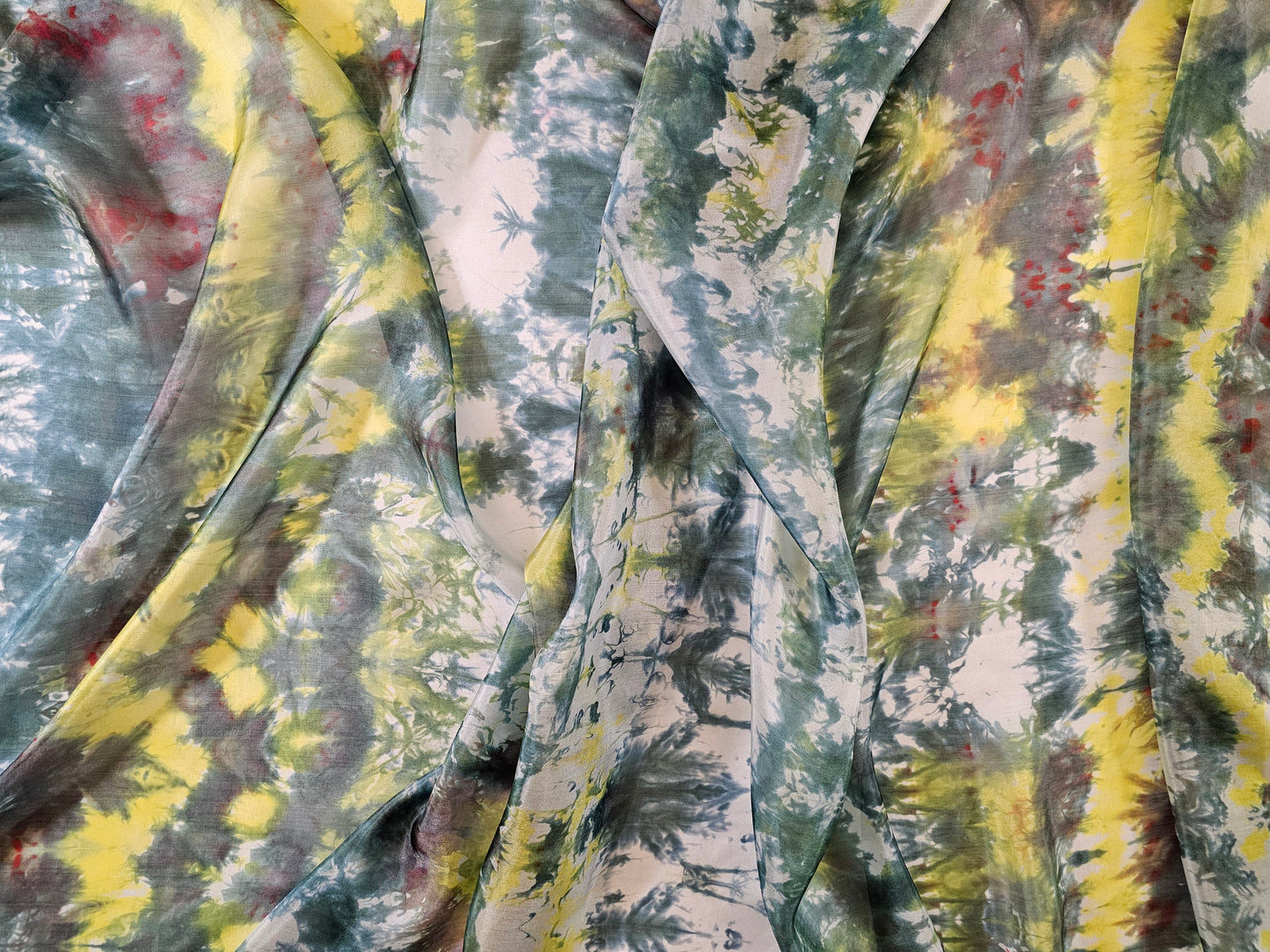 Handmade Ice-Dyed Silk Belly Dance Veil, Hobotai Sarong, Swimsuit Cover Up, Silk Wall Hanging... Happy Silk "Ryan"