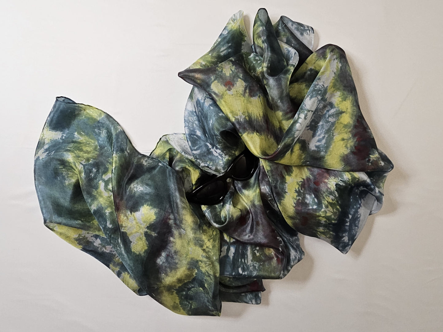 Handmade Ice-Dyed Silk Belly Dance Veil, Hobotai Sarong, Swimsuit Cover Up, Silk Wall Hanging... Happy Silk "Ryan"