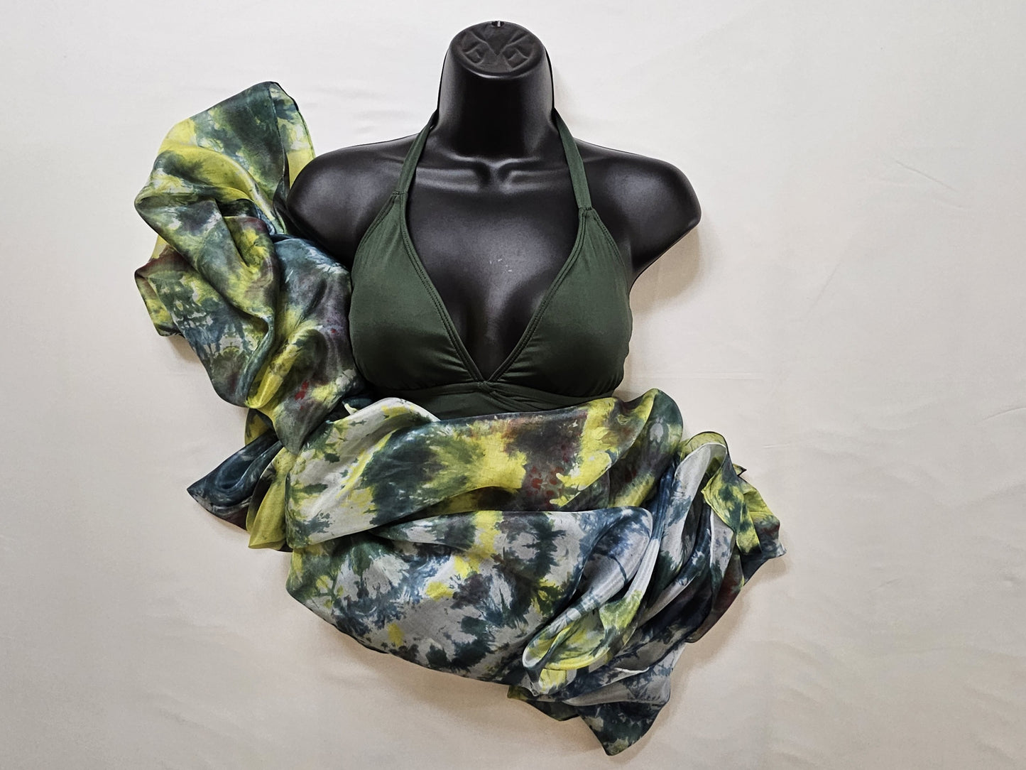 Handmade Ice-Dyed Silk Belly Dance Veil, Hobotai Sarong, Swimsuit Cover Up, Silk Wall Hanging... Happy Silk "Ryan"