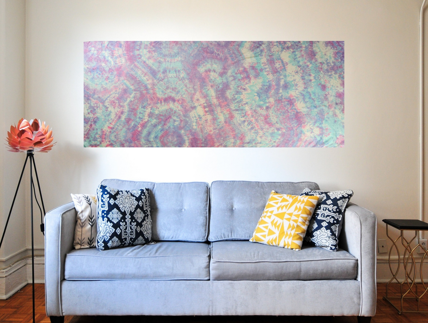 Handmade Ice-Dyed Silk Belly Dance Veil, Hobotai Sarong, Swimsuit Cover Up, Silk Wall Hanging... Happy Silk "Quinn"