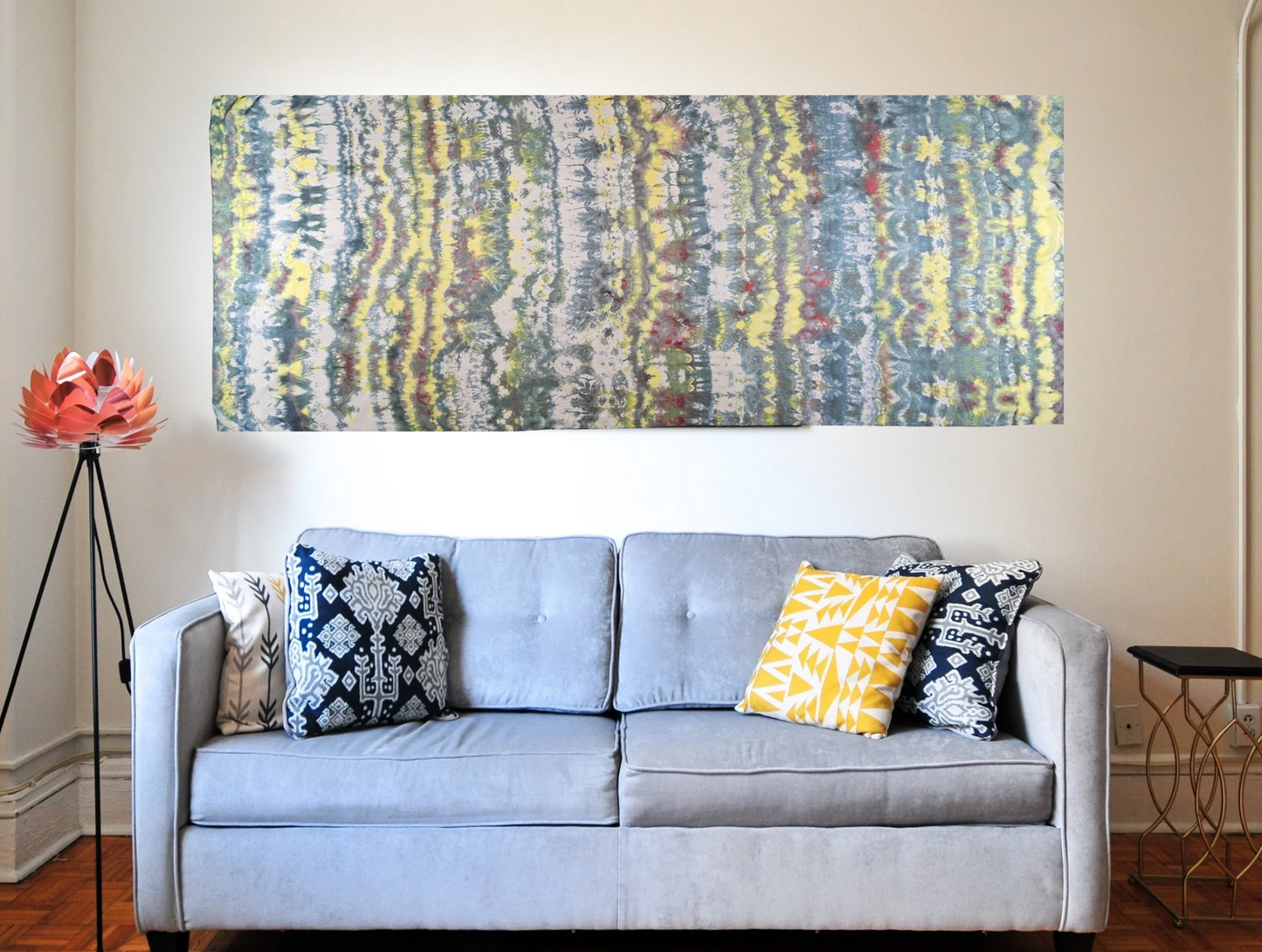 Handmade Ice-Dyed Silk Belly Dance Veil, Hobotai Sarong, Swimsuit Cover Up, Silk Wall Hanging... Happy Silk "Ryan"