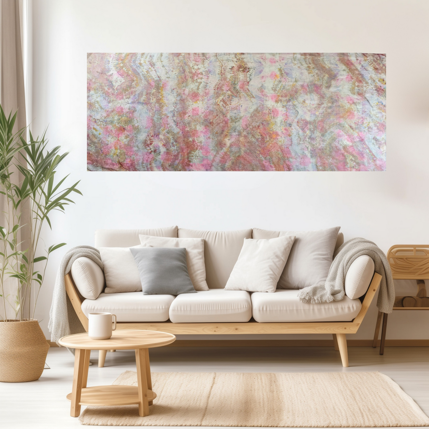 Handmade Ice-Dyed Silk Belly Dance Veil, Hobotai Sarong, Swimsuit Cover Up, Silk Wall Hanging... Happy Silk "Brooke"