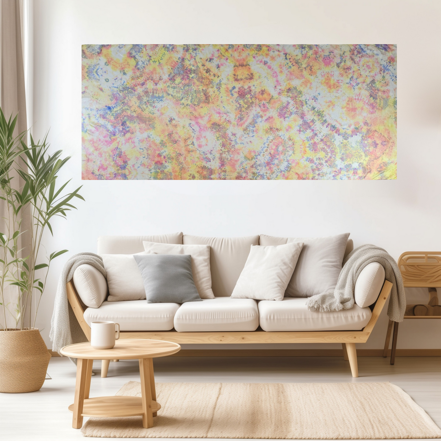 Handmade Ice-Dyed Silk Belly Dance Veil, Hobotai Sarong, Swimsuit Cover Up, Silk Wall Hanging... Happy Silk "Fatimah"