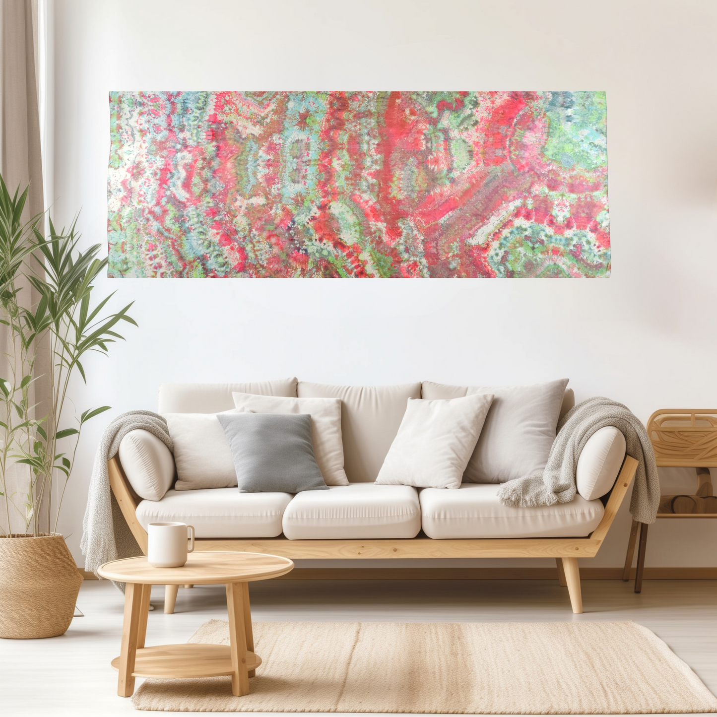 Handmade Ice-Dyed Silk Belly Dance Veil, Hobotai Sarong, Swimsuit Cover Up, Silk Wall Hanging... Happy Silk "Georgia"