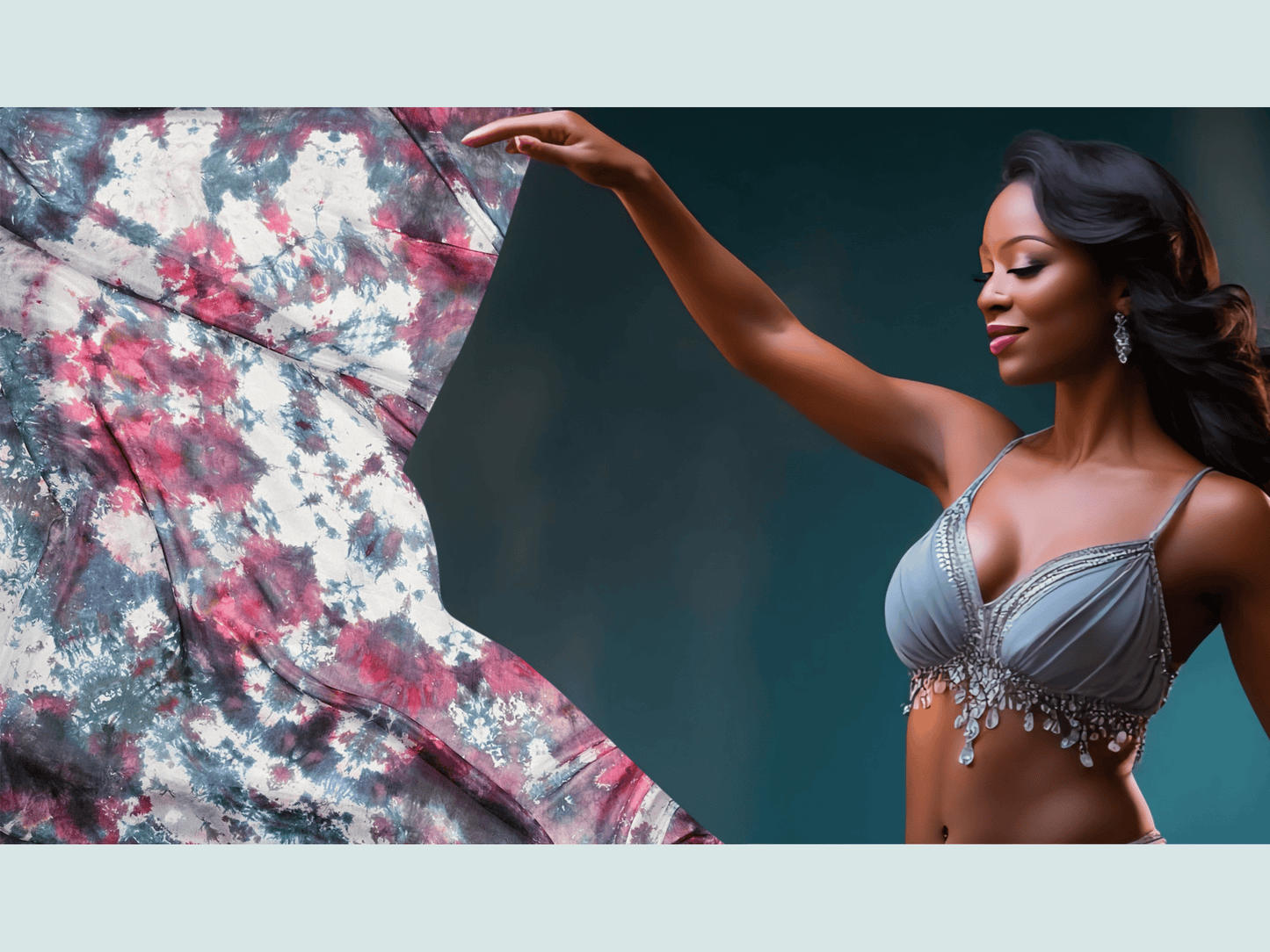 Handmade Ice-Dyed Silk Belly Dance Veil, Hobotai Sarong, Swimsuit Cover Up, Silk Wall Hanging... Happy Silk "Yara"