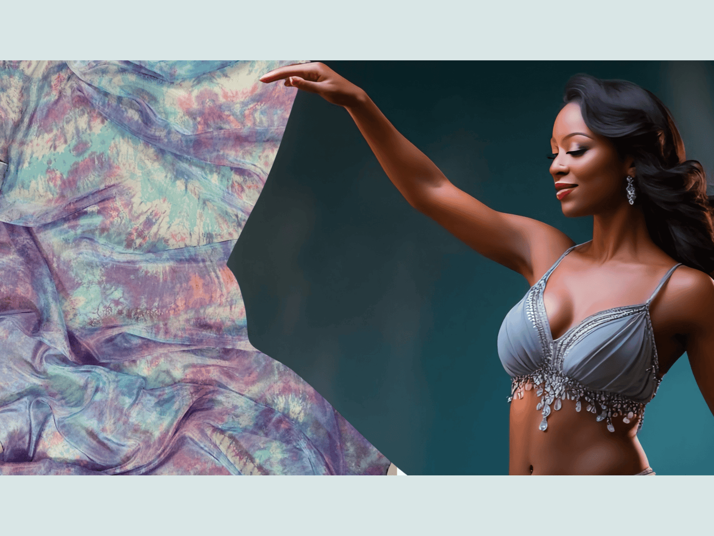 Handmade Ice-Dyed Silk Belly Dance Veil, Hobotai Sarong, Swimsuit Cover Up, Silk Wall Hanging... Happy Silk "Quinn"