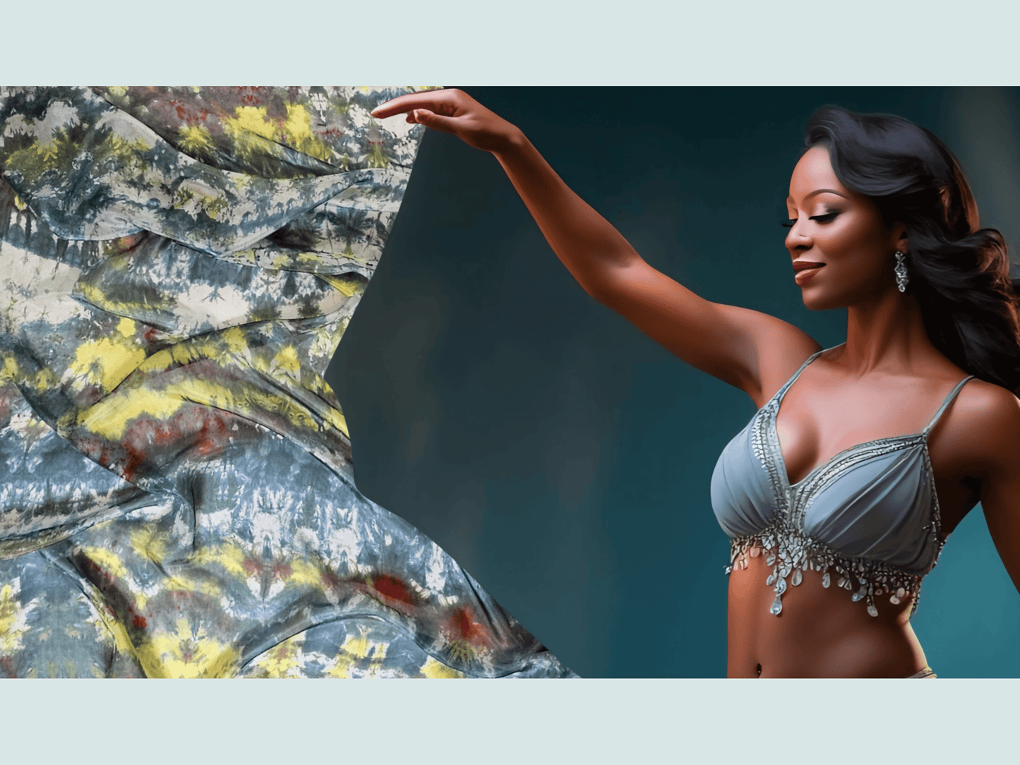 Handmade Ice-Dyed Silk Belly Dance Veil, Hobotai Sarong, Swimsuit Cover Up, Silk Wall Hanging... Happy Silk "Ryan"