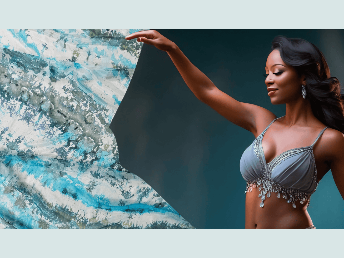 Handmade Ice-Dyed Silk Belly Dance Veil, Hobotai Sarong, Swimsuit Cover Up, Silk Wall Hanging... Happy Silk "Tiffany"