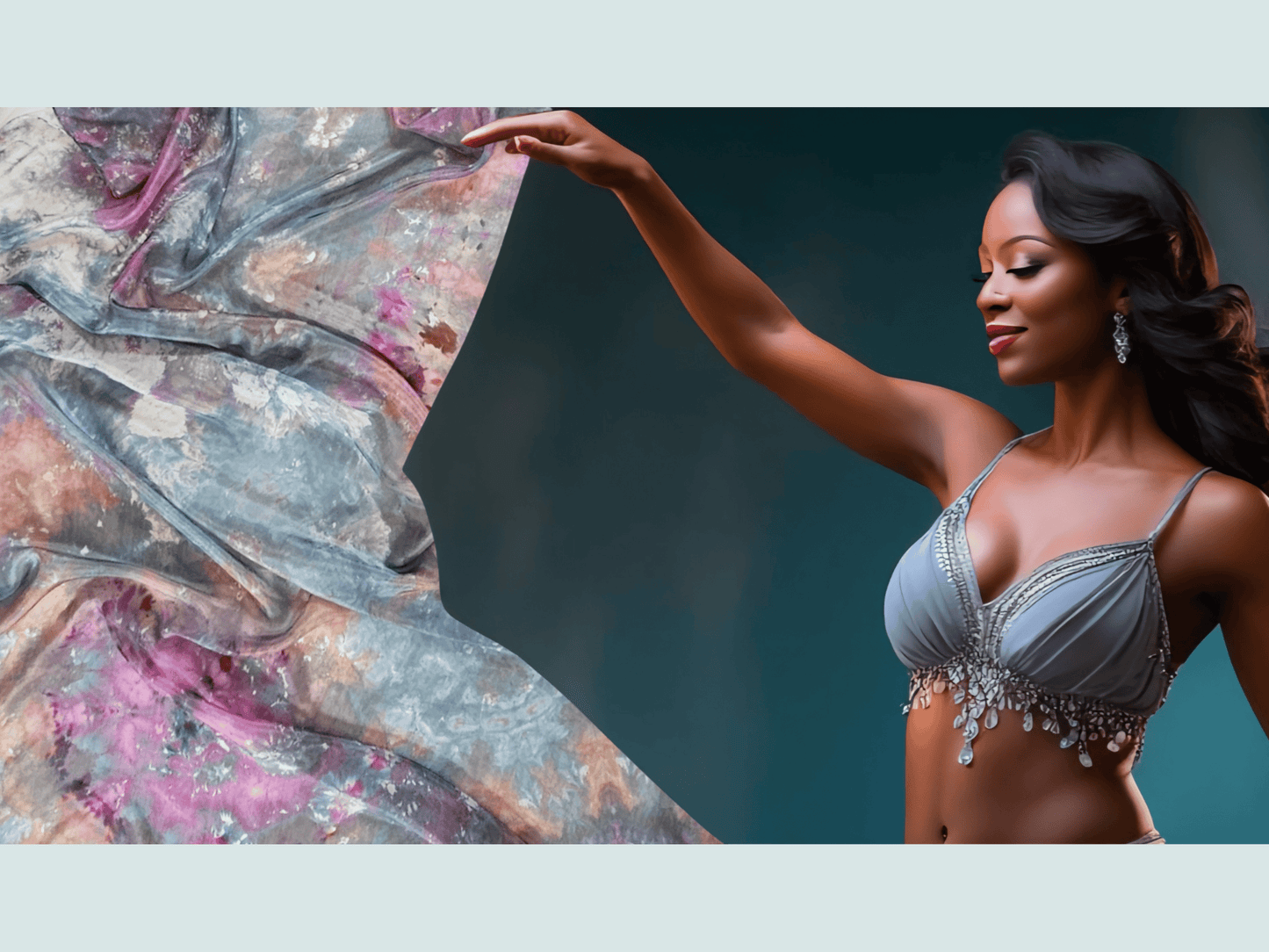 Handmade Ice-Dyed Silk Belly Dance Veil, Hobotai Sarong, Swimsuit Cover Up, Silk Wall Hanging... Happy Silk "Josephina"