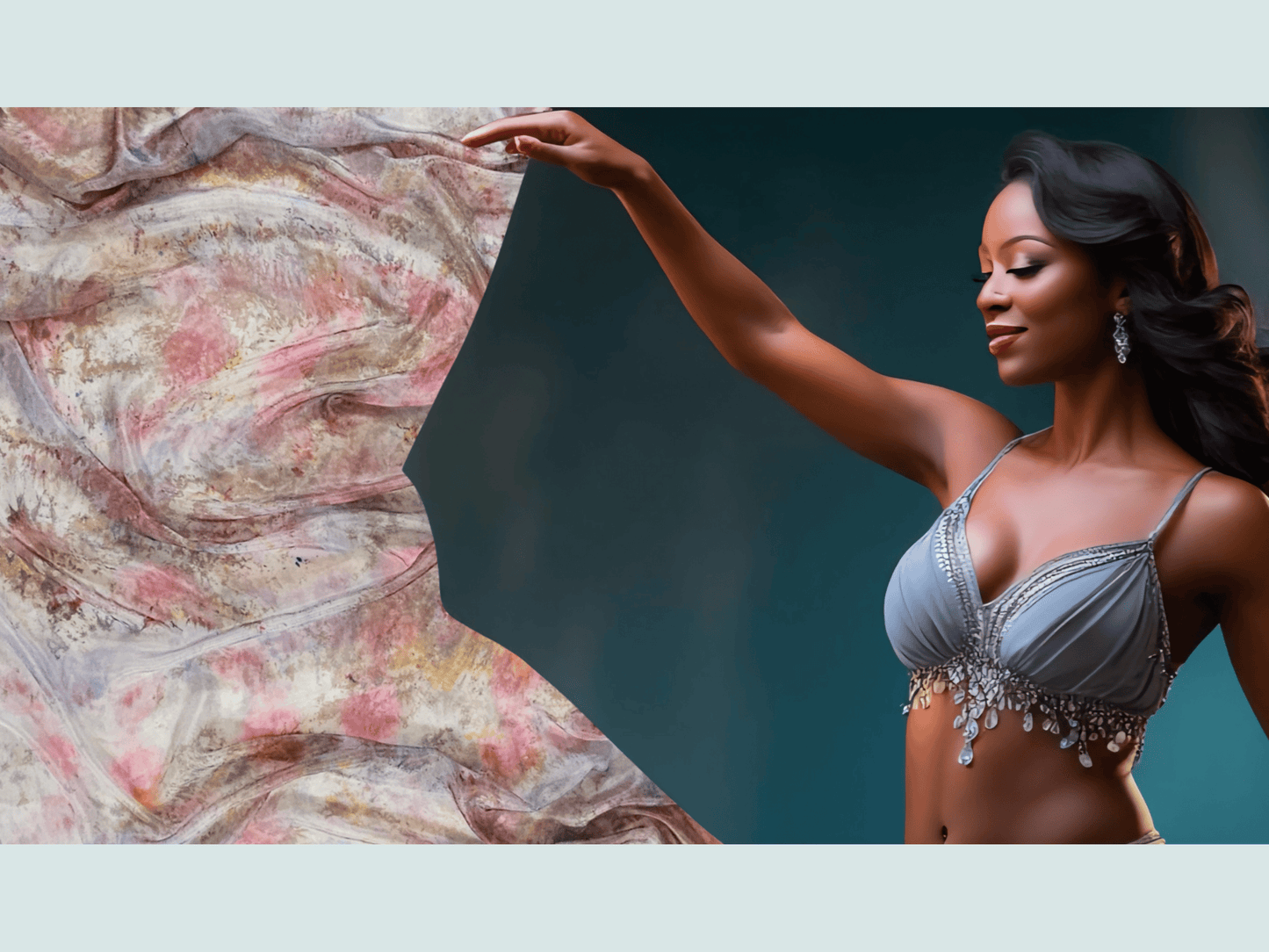 Handmade Ice-Dyed Silk Belly Dance Veil, Hobotai Sarong, Swimsuit Cover Up, Silk Wall Hanging... Happy Silk "Brooke"