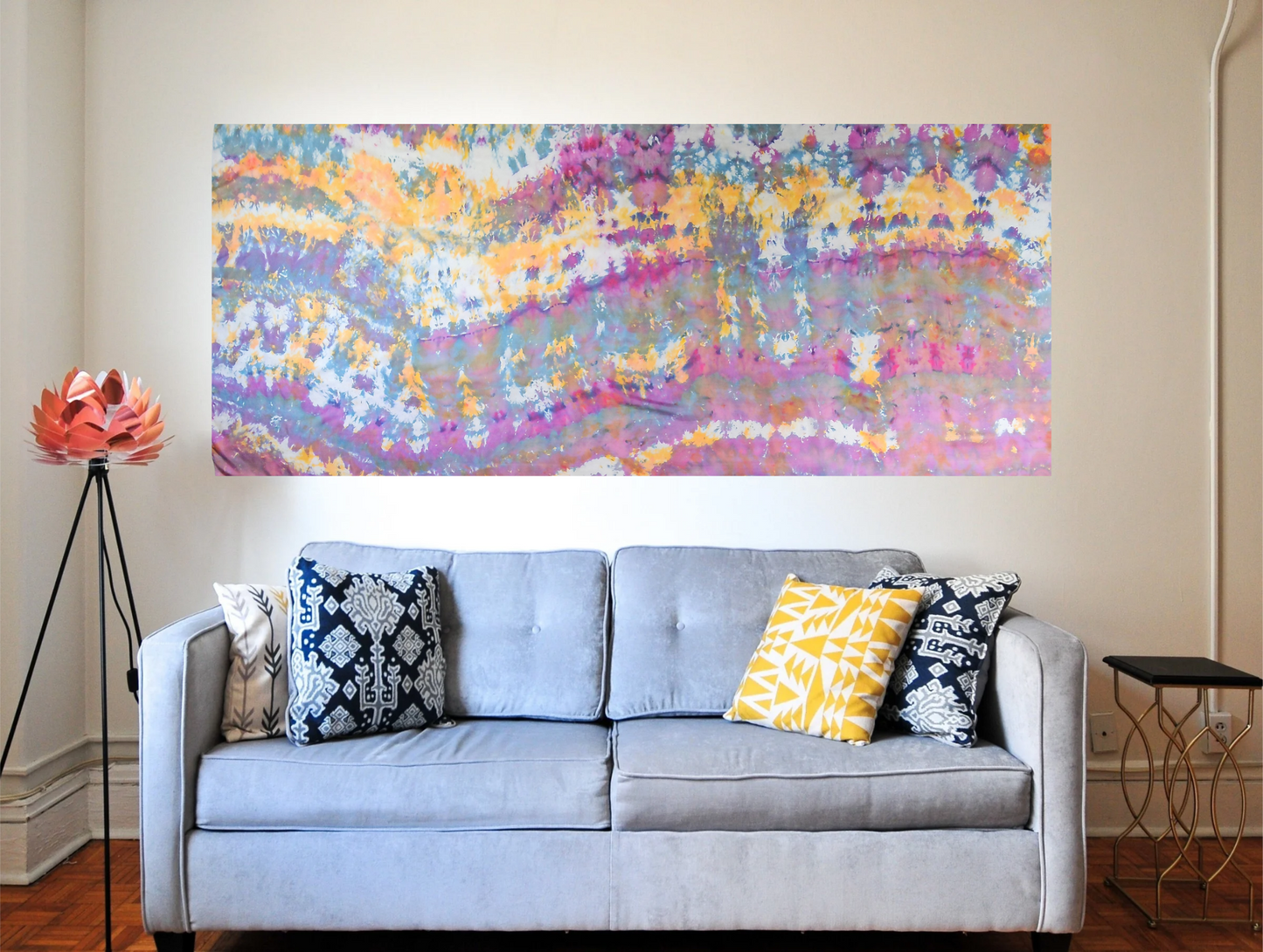 Handmade Ice-Dyed Silk Belly Dance Veil, Hobotai Sarong, Swimsuit Cover Up, Silk Wall Hanging... Happy Silk "Roxie"