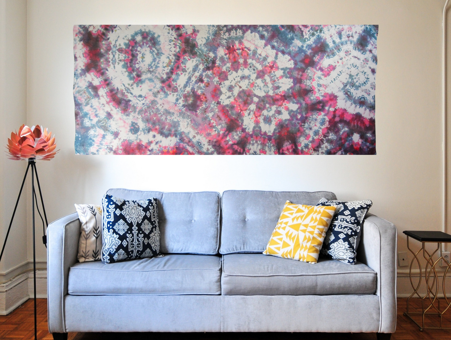 Handmade Ice-Dyed Silk Belly Dance Veil, Hobotai Sarong, Swimsuit Cover Up, Silk Wall Hanging... Happy Silk "Yara"