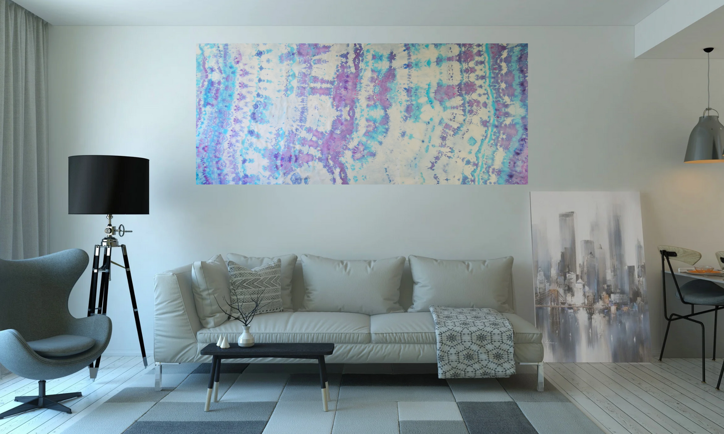 Handmade Ice-Dyed Silk Belly Dance Veil, Hobotai Sarong, Swimsuit Cover Up, Silk Wall Hanging... Happy Silk "Vivi"